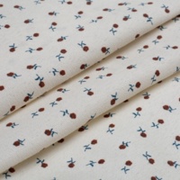 Tissu imprimé dispersé 100 % polyester personnalisé en rouleaux, motif floral petit, matériau textile pour literie