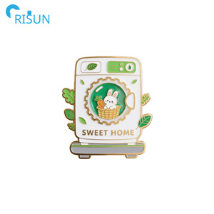 Vente en gros d'épinglette de machine à laver en émail animal de dessin animé logo personnalisé chat chien lapin insigne de machine à laver broche en émail - Product Image 5