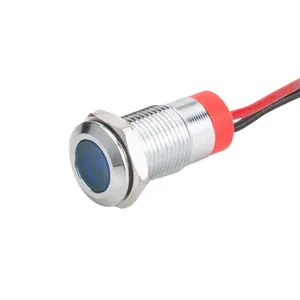 Lampada pilota di segnale LVBO 3V 6V 12V 24V 36V 48V 110V 220V LED 6 colori indicatore luminoso con filo da 150mm