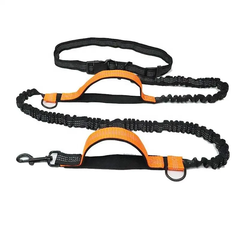 Reflective Adjustable Jogging Walking Running Training Hands Free 2 in 1 Dog Leashes