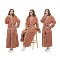 Nouveaux peignoirs en polaire corail polyester élasthanne pour l'automne/hiver, confortables pour hommes, femmes et couples, pour une utilisation en extérieur