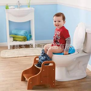 Wooden <b>Step</b> <b>Stool</b> For Children Double Layer Solid Wood Kids Table Natural Color Durable Design - Product Image 3
