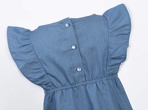Abito da bambina in Denim <span class=keywords><strong>di</strong></span> cotone organico vestito da bambina abiti da bambina con volant e bambine - Product Image 6