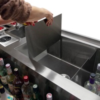 Stasiun Bar koktail kombinasi dengan wastafel Blender dan panci GN makanan terisolasi es dengan baik