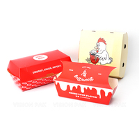 Fabrication de boîte de hamburger à emporter en papier biodégradable jetable avec logo personnalisé Boîte d'emballage en papier pour hamburger