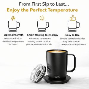 Inserti Antigoccia per Tazze da Caffè, <span class=keywords><strong>Tazza</strong></span> da Viaggio da 12 Oz con Riscaldamento, Bomboniere per Adulti, Tazze con Rilievo Senza Manico da 250 Ml - Product Image 4