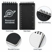 Carnet à spirale personnalisé avec logo, format A7, couverture en PP, résistant à l'eau, 50 feuilles, 120g, cadeau d'affaires, vente en gros, OEM