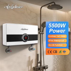 Calentador de Agua Eléctrico Instantáneo sin Tanque de 220V 5500W para Ducha, Acero Inoxidable, Seguro contra Sobrecalentamiento - Product Image 1