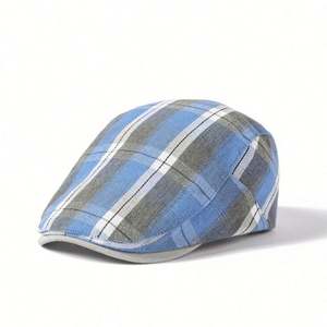 Béret à carreaux Gatsby pour femme, respirant, style britannique, casquette plate pour usage décontracté et extérieur en été - Product Image 4