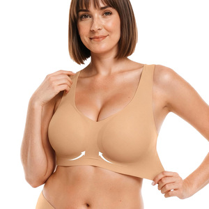 Womens Jelly <strong>Bras</strong> No Underwire Seamless Full Coverage Support Lift <strong>Pull</strong> <strong>on</strong> Bralette Comfort Everyday Sports Tshirt <strong>Bra</strong> - Product Image 3