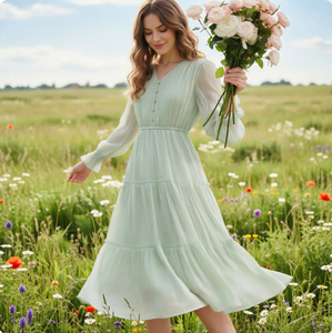 Faldas elegantes para mujer al por mayor: ¡Nueva colección! Vestido de moda para mujer, falda de satén con tirantes, corte A, cintura elástica, cuello en V. - Product Image 1