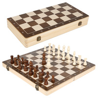 Jeu d'échecs et de dames magnétique 2 en 1, plateau d'échecs pliable en bois de 15 pouces avec 2 reines supplémentaires, jeu d'échecs portable de voyage