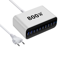 Station de charge de bureau rapide 10 ports 800W PD 3.1 USB-C USB-A, chargeur GaN, support pour téléphone portable, ordinateur portable, tablettes