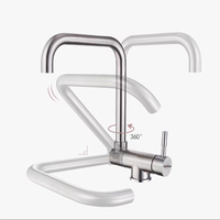 Prix usine robinets d'eau à levier unique robinet mitigeur col Flexible en acier inoxydable pivotant 360 évier encastré pliant eau chaude et froide
