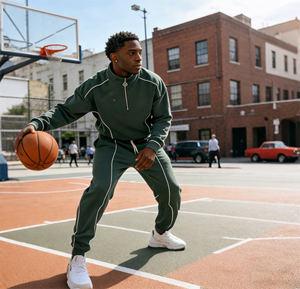Contrast Stitching Stripped Baggy Pants Sweatsuit Set <strong>White</strong> Piping Stripped <strong>Joggers</strong> Sporty Knitted Quick Dry 2-Piece Men Summer - Product Image 1
