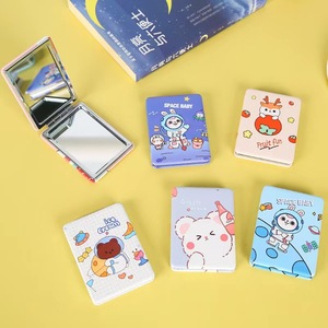 Mini <b>Mirror</b> Portable Double Sided Foldable Makeup <b>Mirror</b> Round <b>Square</b> Cute Rabbit Design For Students Back To School - Product Image 2