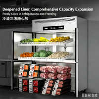 Réfrigérateur-congélateur vertical commercial à 6 portes en acier inoxydable, équipement de cuisine pour restaurant, économie d'énergie, contrôle numérique de la température