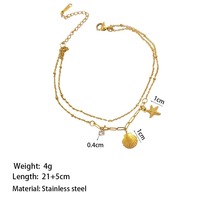 Déclaration 18k Or En Acier Inoxydable Polyvalent Clavicule Chaîne Cheville À La Mode Pendentif Collier Bijoux Ensembles Femmes