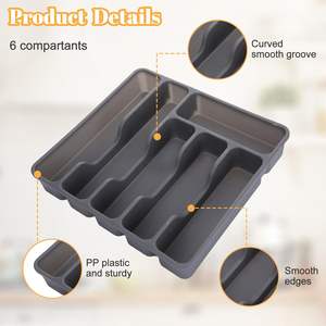 Nouveau Organisateur de Couverts pour Plan de Travail de Cuisine avec Couvercle, Plateau à Ustensiles - Product Image 3