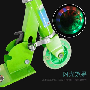 Jumon <b>Three</b>-wheel foldable scooter Height-adjustable kick scooter Flashing wheels kids scooter Iron frame children scooter - Product Image 4