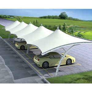 Prefabricated Customizable Sun-Shading, Waterproof Wind-Resistant PVDF PVC Tensile Structure Cantilever Parking <b>Shade</b> Canopy - Product Image 4