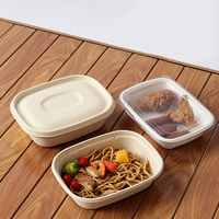 Contenant alimentaire écologique en bagasse de canne à sucre, boîte à emporter biodégradable de qualité alimentaire, emballage de repas compostable pour salades