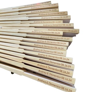 Abanicos Plegables de Bambú de Color Morado Claro de 21 cm de Largo para Bodas, Abanico Personalizado con Logotipo - Product Image 3