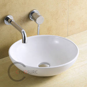 Lavabo Redondo Pequeño de Cerámica para Baño, Lavabo Artístico Circular para Encimera - Product Image 3