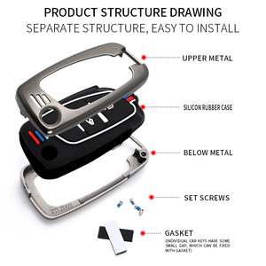 Étui de protection pour clé de voiture en alliage de zinc et gel de silice pour <span class=keywords><strong>Peugeot</strong></span> DS Citroën Versailles C5X Sega FT Porte-clés Porte-clés Sac - Product Image 5