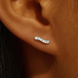 Boucles d'oreilles pendantes fines en argent sterling S925, motif œil de cheval distinctif, avec diamant et pompon, à tige plate, cadeau - Product Image 2