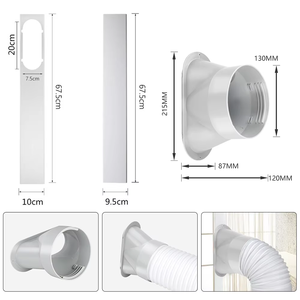 Kit de joint de fenêtre de climatiseur portable universel 2 pièces feuille de PVC renforcée à <span class=keywords><strong>bouche</strong></span> plate réglable longueur maximale 130cm - Product Image 1