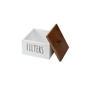 Lin Tai Coffee Filter <b>Box</b> Square Wooden Storage With Lid For Paper Filters And <b>Tea</b> Bags - Product Image 5