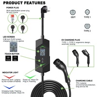Promo Panas Charger EV Portabel 11kW Tipe 2 AC untuk Rumah 3 Fasa Dapat Diatur Stasiun Pengisian Kendaraan Listrik Baru Proteksi IP65