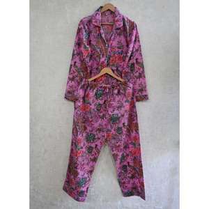 Ensemble de pyjama en coton à imprimé floral pour femmes, vêtements de nuit doux, respirants et confortables, vêtements de détente décontractés pour femmes, vêtements de maison - Product Image 3