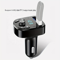 Chargeur de voiture double USB avec affichage LED, appareil mains libres sans fil, Bluetooth, transmetteur audio FM, chargeur MP3, lecteur mp3 de voiture