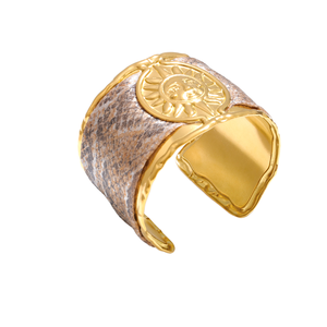 Hawaii Bolivia Nam Thái Bình Dương đảo samoan mạ đánh bóng jewelrystatement thép không gỉ kim loại Sun Cuff rộng vòng đeo tay Bangle - Product Image 1