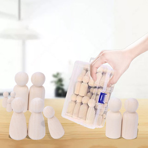 Figuras de Madera Pequeñas en Caja, Muñecos sin Terminar <span class=keywords><strong>He</strong></span> Mu para Hombres, Mujeres, Familiares y Niños, 50 Piezas por Caja - Product Image 4