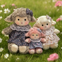 Mignon et moelleux, mouton en peluche brodé en forme de robe, breloque de sac, sangle de suspension, décoration de voiture, compagnon de sommeil pour enfants, cadeau