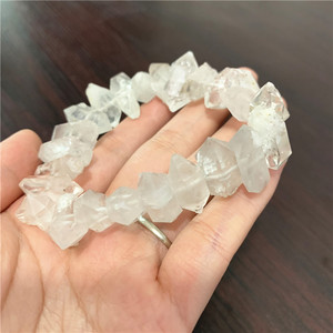 Bracelet en cristal de quartz Herkimer double extrémité, matière première naturelle brute, pour traitement, vente en gros - Product Image 5