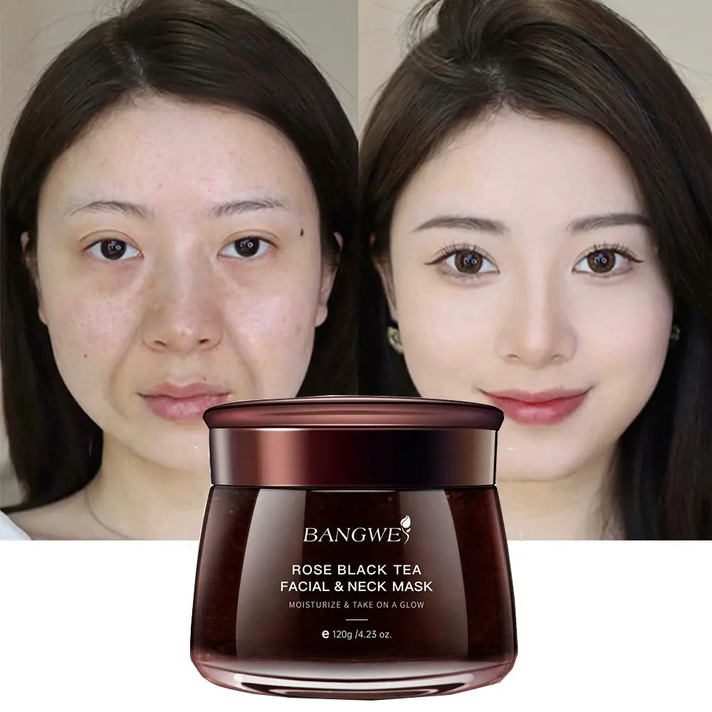 OEM BANGWEI Black Tea Extract Face Masks Jelly Effective Anti Wrinkle Aging Sleeping Natural Face Skin Care Facial Mud Mask