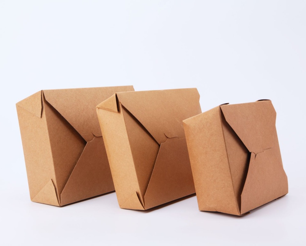 fast food paper container take away waterproof and grease proof kraft package boxPopular