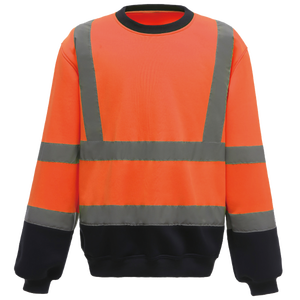 Felpa <span class=keywords><strong>di</strong></span> <span class=keywords><strong>Sicurezza</strong></span> con Cappuccio ANSI Classe 2, Manica Lunga in Pile, Colletto e Polsini a Costine Neri, Alta Qualità con Nastro Riflettente - Product Image 1