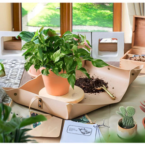 Tapis de jardinage en cuir, tapis imperméable pour plantes en pot, lavable, pliable, remplaçable, adapté au jardinage à domicile. - Product Image 2