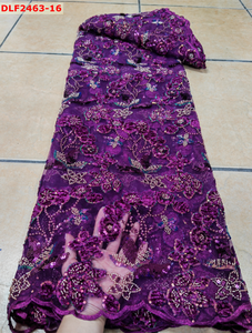 Séquence Dentelle Tissu De Luxe Robe De Mariée Tissu Coloré Sequin Suisse Voile Fantaisie Paillettes Broderie Dentelle Tissu - Product Image 3