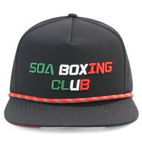 Casquette de baseball unisexe imperméable à 5 panneaux à bord plat HS46, broderie 3D personnalisée, cordon décoratif, perforations laser