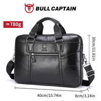Bolso de Negocios de Cuero Genuino BULLCAPTAIN, Estilo Moderno Juvenil, Bandolera, Versión Coreana, Maletín para Hombre