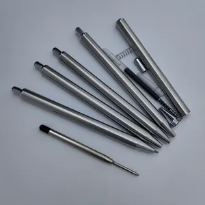 Diy Non Clip Personalized Logo Refillable Colorful Blank Stainless Steel Pen