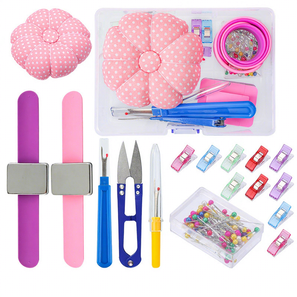Set de 8 pinzas de costura multicolores - Pinza de calabaza rosa