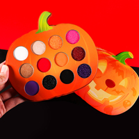 Palette de fards à paupières Halloween Pumpkin à haute pigmentation 12 couleurs - Fini scintillant pour les tons de peau clairs, moyens et foncés