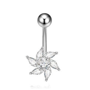CRYSPURE Piercing de Ombligo de Acero Inoxidable de 14g con Zirconia en Forma de Mariposa, Búho y Corazón, Joyería para Mujer, Venta al por Mayor OEM - Product Image 5